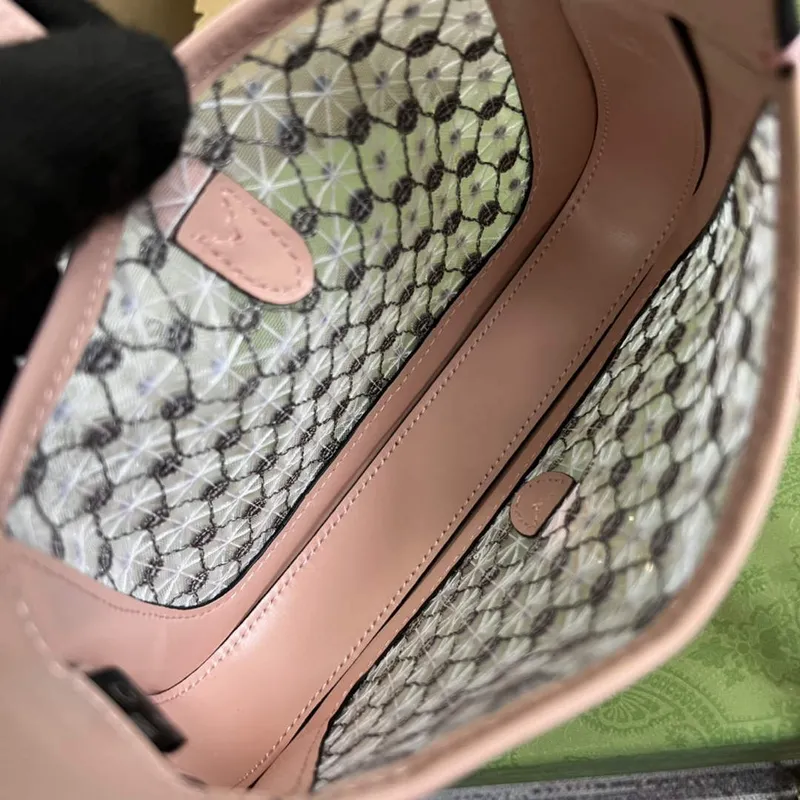 Gucci 677027 Jackie 1961 Mini Crystal taška Růžová