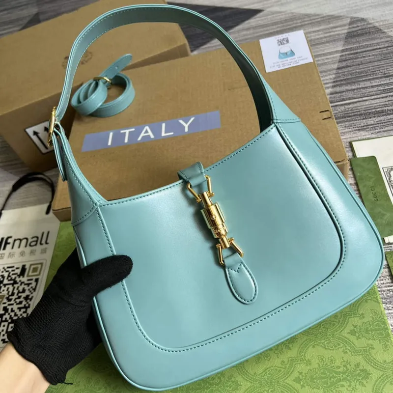 Gucci 636709 Jackie 1961 Malá ramenní taška Světle modrá