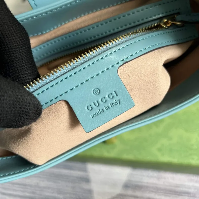 Gucci 636709 Jackie 1961 Malá ramenní taška Světle modrá