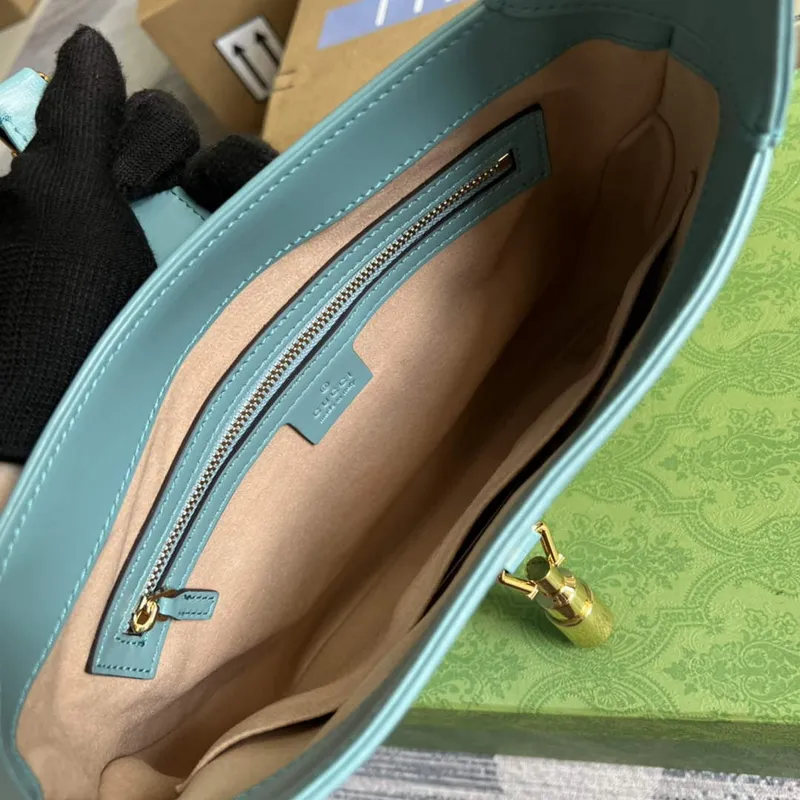 Gucci 636709 Jackie 1961 Malá ramenní taška Světle modrá