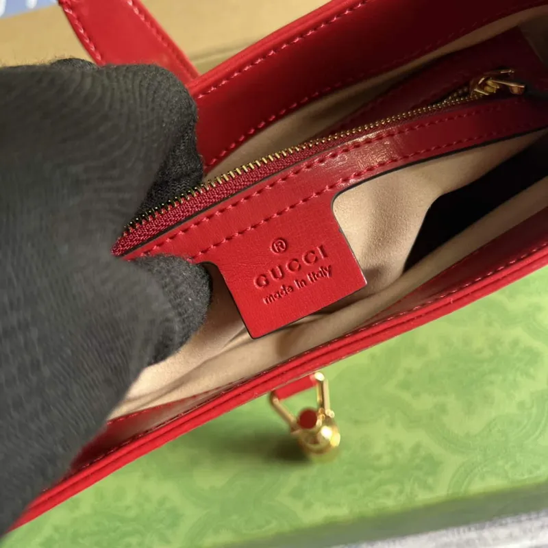 Gucci 636709 Jackie 1961 Malá ramenní taška červená