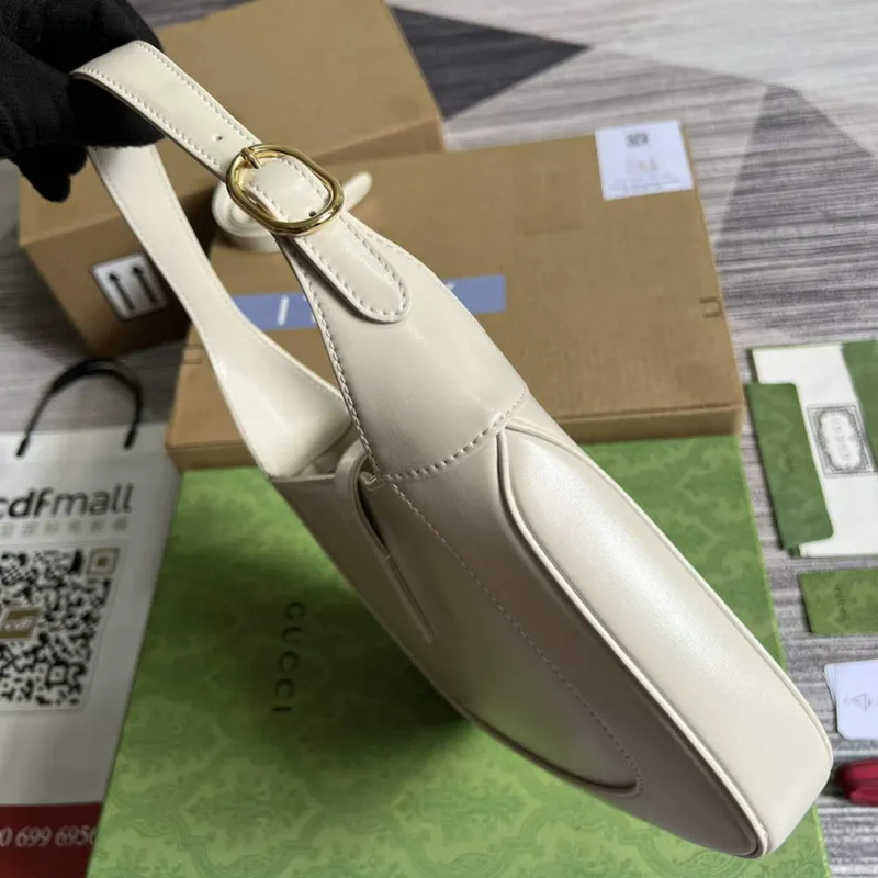 Gucci 636709 Jackie 1961 Malá Kabelka přes Rameno Bílá