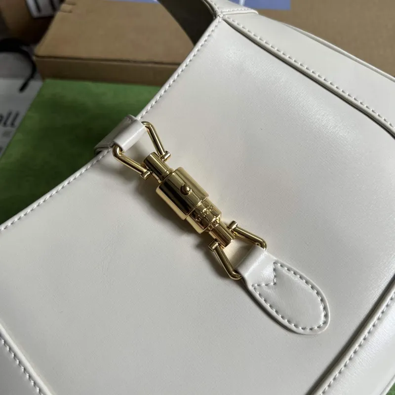 Gucci 636709 Jackie 1961 Malá Kabelka přes Rameno Bílá