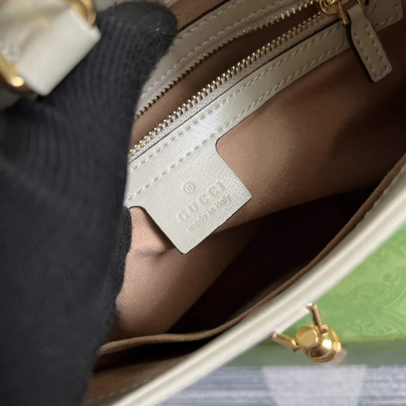 Gucci 636709 Jackie 1961 Malá Kabelka přes Rameno Bílá