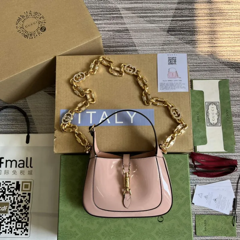 Gucci 699651 Jackie 1961 Mini Ramenní Taška Růžová