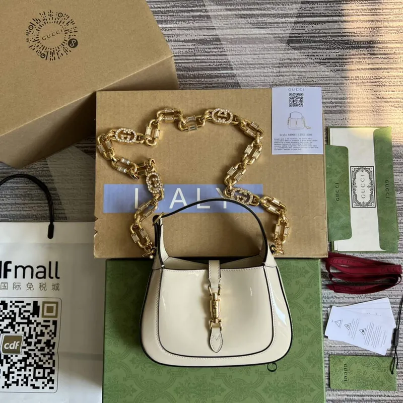 Gucci 699651 Jackie 1961 Mini Ramenní Taška Bílá