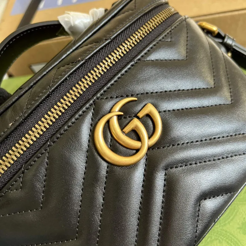 Gucci 672253 GG Marmont Mini Taška Černá