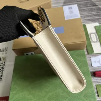 Gucci 699756 GG Marmont mini kabelka s horním uchem Bílá