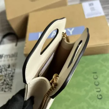 Gucci 699756 GG Marmont mini kabelka s horním uchem Bílá
