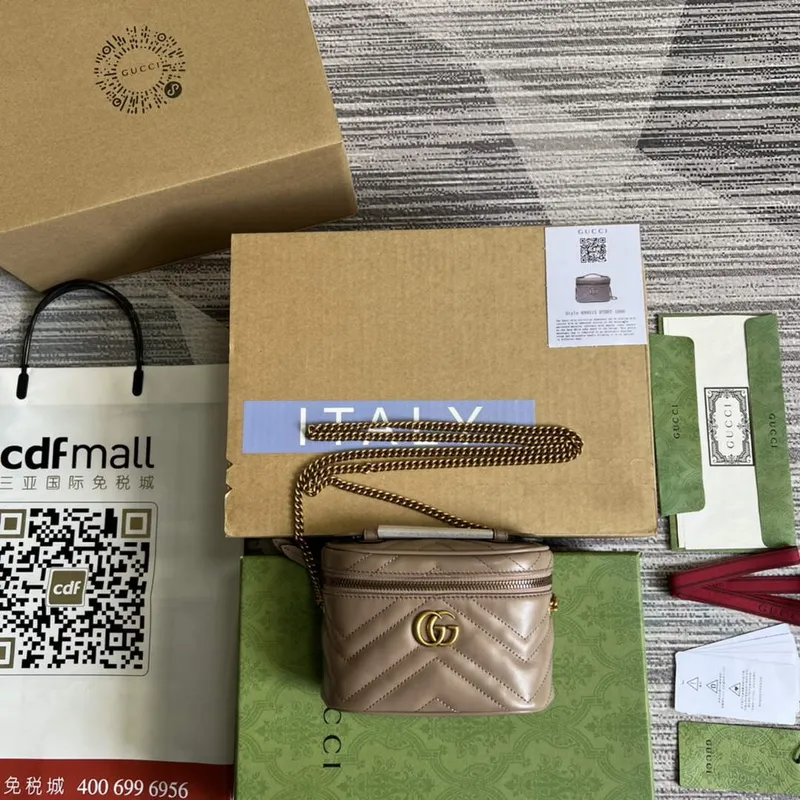 Gucci 699515 GG Marmont Mini Taška s Horním Držadlem Světle Růžová