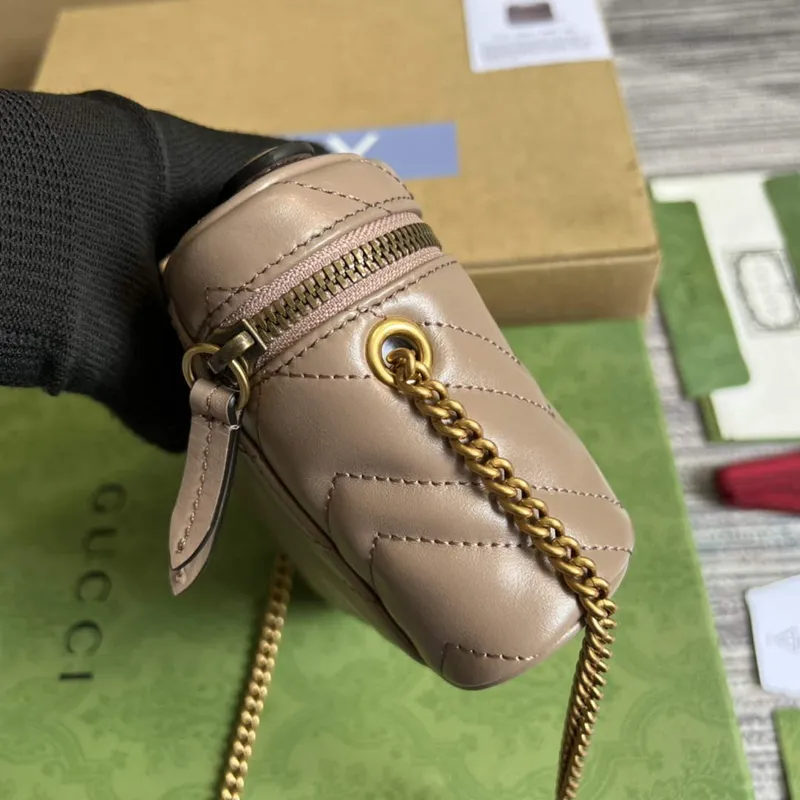 Gucci 699515 GG Marmont Mini Taška s Horním Držadlem Světle Růžová