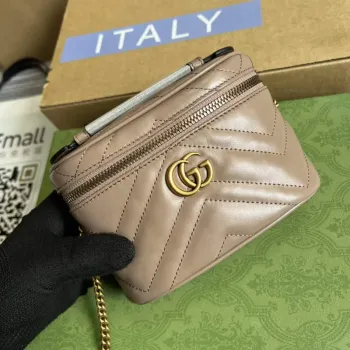 Gucci 699515 GG Marmont Mini Taška s Horním Držadlem Světle Růžová
