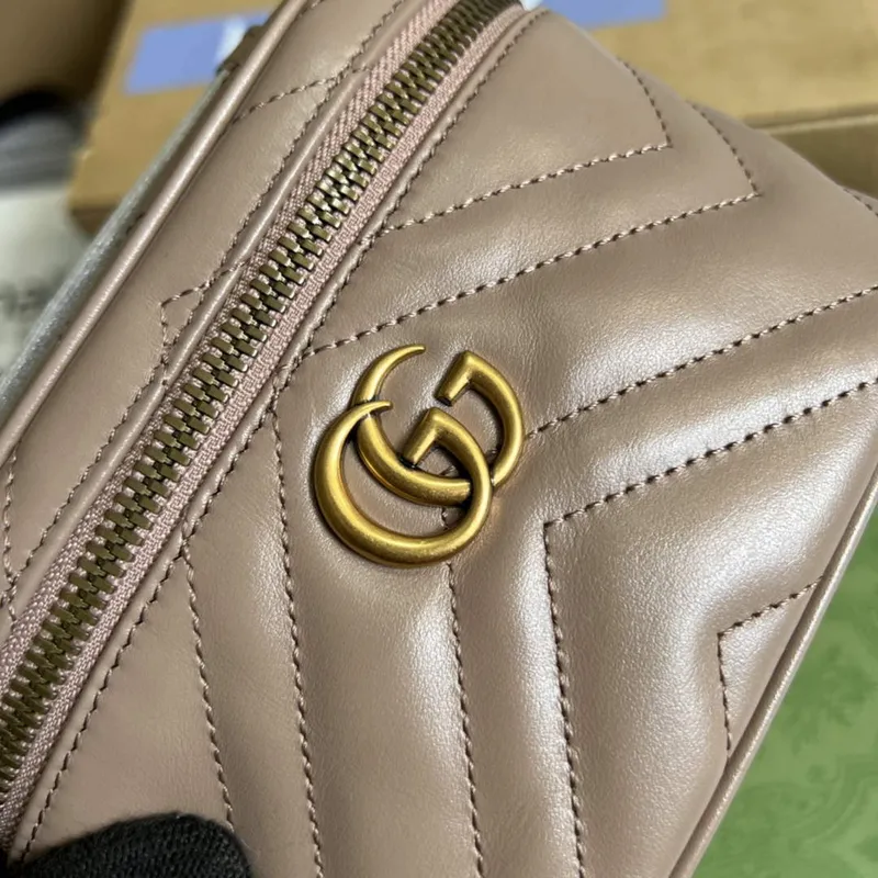 Gucci 699515 GG Marmont Mini Taška s Horním Držadlem Světle Růžová
