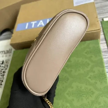 Gucci 699515 GG Marmont Mini Taška s Horním Držadlem Světle Růžová