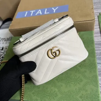 Gucci 699515 GG Marmont Mini Taška s Horním Držadlem Bílá