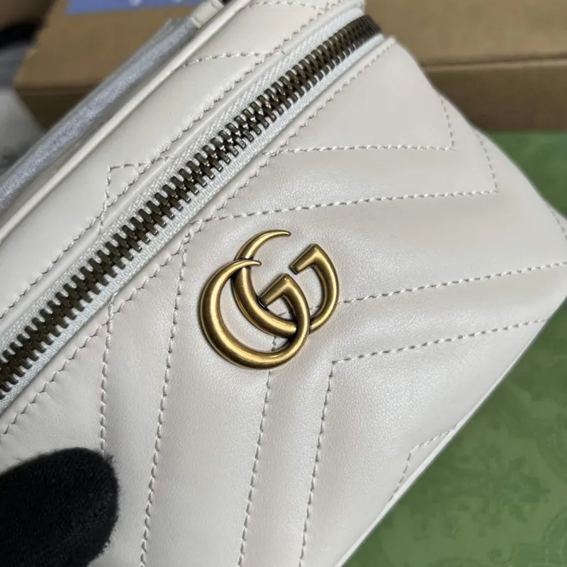 Gucci 699515 GG Marmont Mini Taška s Horním Držadlem Bílá