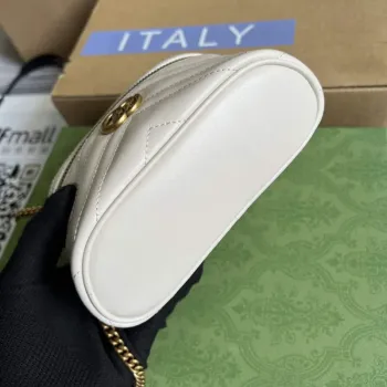 Gucci 699515 GG Marmont Mini Taška s Horním Držadlem Bílá