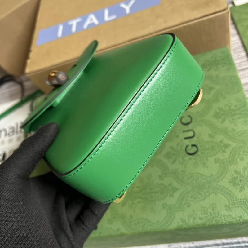 Gucci 702106 Mini kabelka Bamboo Zelená