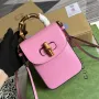 Gucci 702106 Mini kabelka z bambusu Růžová