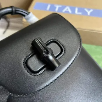 Gucci 702106 Černá bambusová mini kabelka Černá