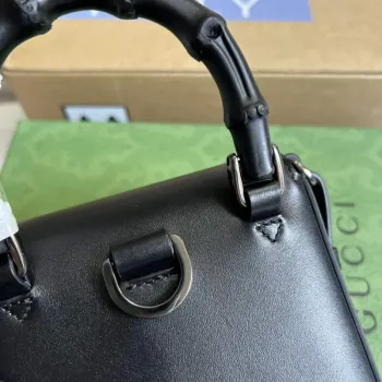Gucci 702106 Černá bambusová mini kabelka Černá