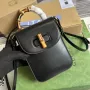 Gucci 702106 Mini kabelka z bambusu černá
