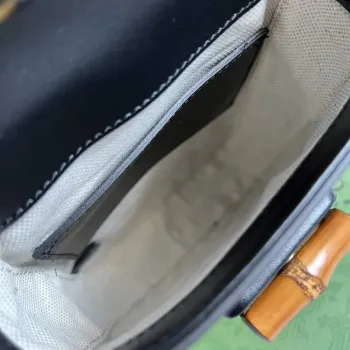 Gucci 702106 Mini kabelka z bambusu černá