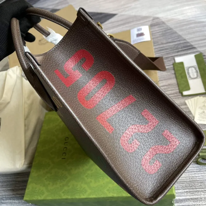 Gucci 680956 Exquisite Gucci Malá Taška přes Rameno Hnědá