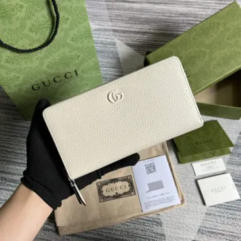 Gucci 456117 GG Marmont Kožená peněženka na zip Bílá