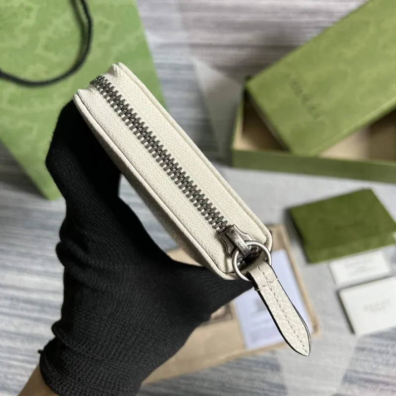 Gucci 456117 GG Marmont Kožená peněženka na zip Bílá