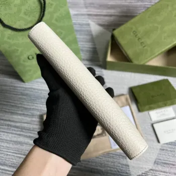 Gucci 456117 GG Marmont Kožená peněženka na zip Bílá