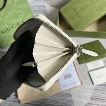 Gucci 456117 GG Marmont Kožená peněženka na zip Bílá