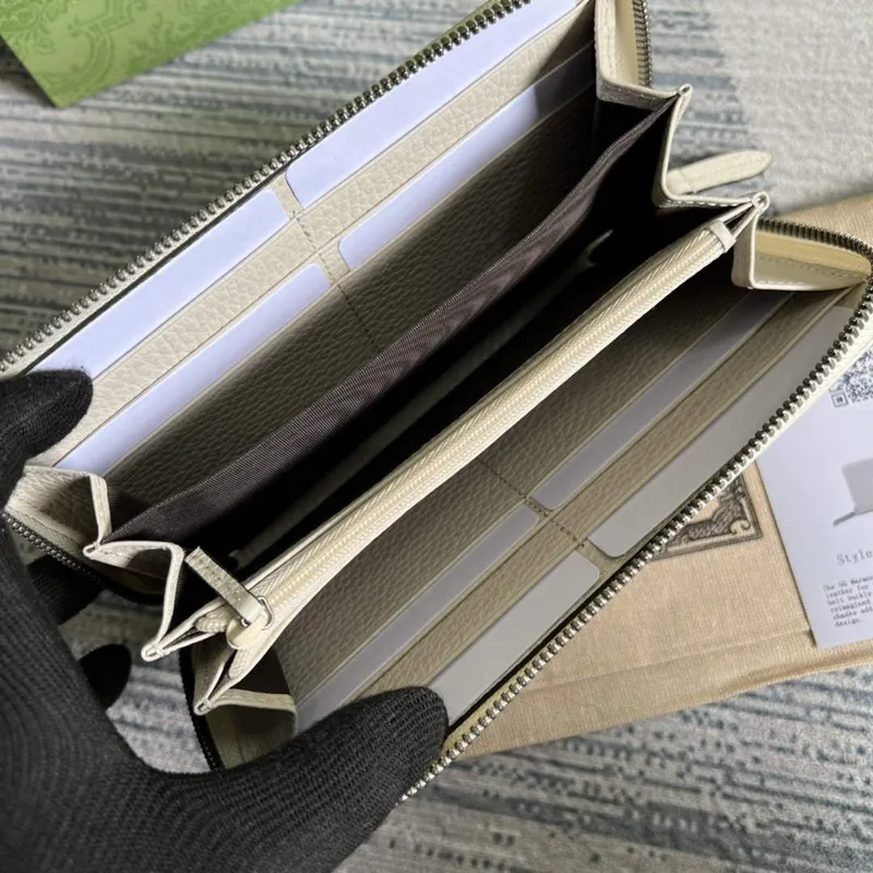 Gucci 456117 GG Marmont Kožená peněženka na zip Bílá