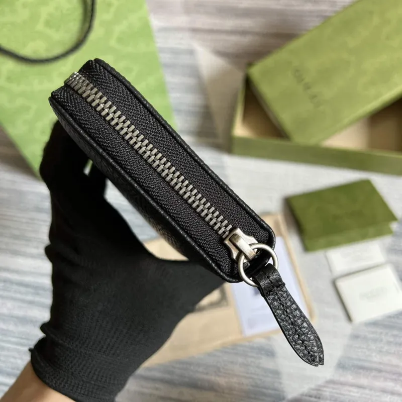 Gucci 456117 GG Marmont Kožená peněženka na zip černá
