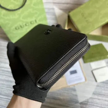 Gucci 456117 GG Marmont Kožená peněženka na zip černá