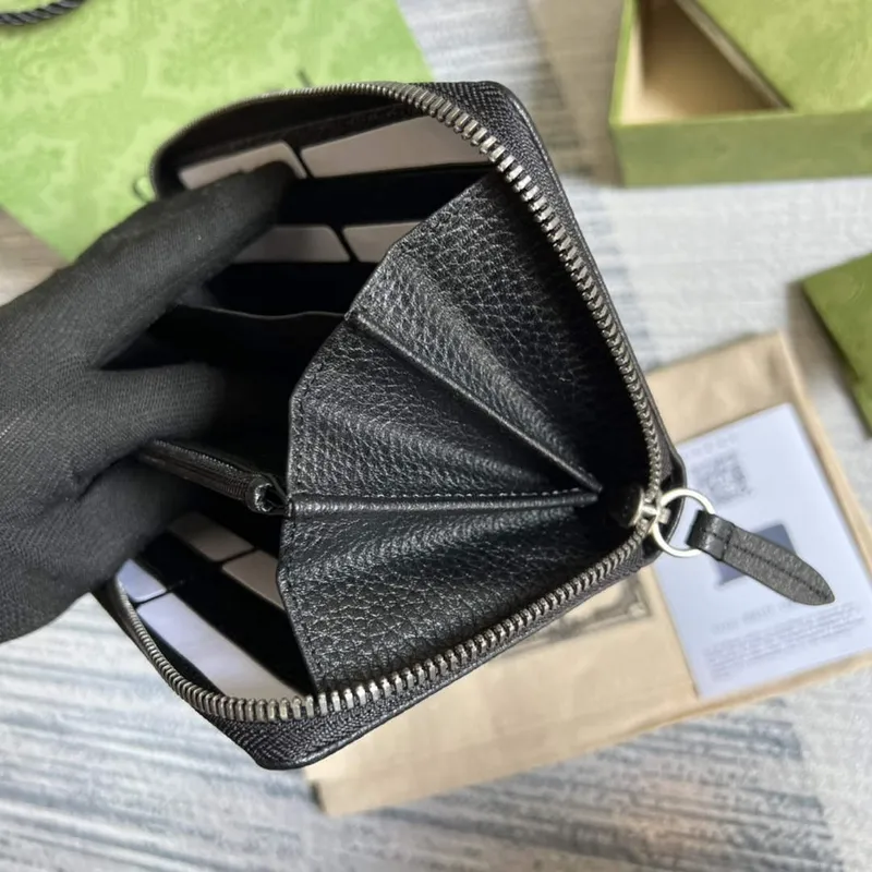 Gucci 456117 GG Marmont Kožená peněženka na zip černá