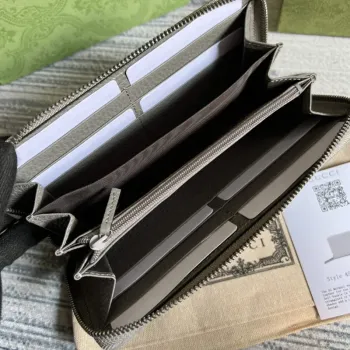 Gucci 456117 GG Marmont Kožená peněženka na zip tmavě šedá