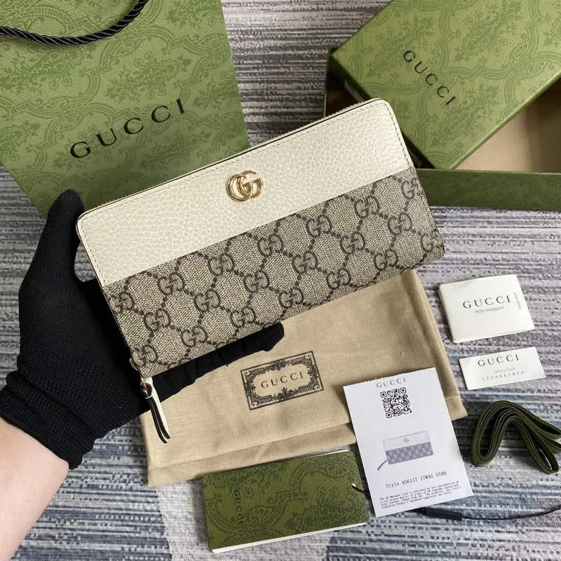 Gucci 456117 GG Marmont Zip Around Peněženka Bílá