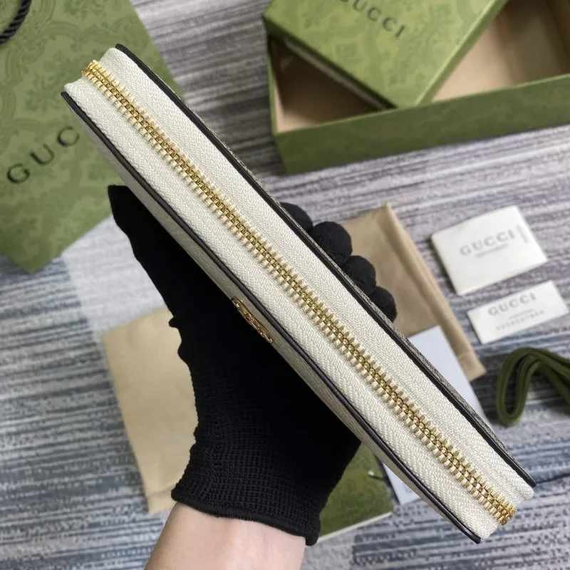 Gucci 456117 GG Marmont Zip Around Peněženka Bílá