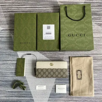 Gucci 456117 GG Marmont Zip Around Peněženka Bílá