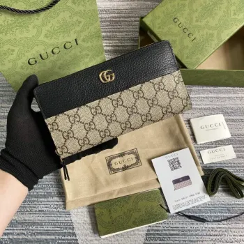 Gucci 456117 GG Marmont Zip Around Peněženka Černá