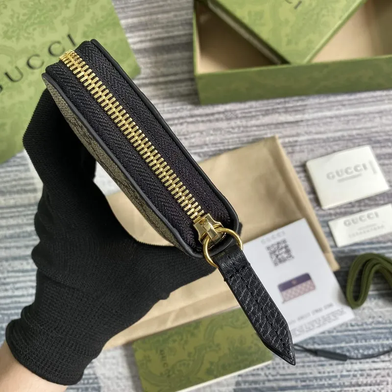 Gucci 456117 GG Marmont Zip Around Peněženka Černá