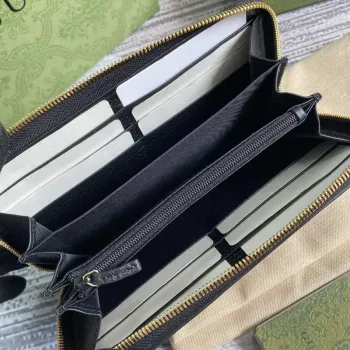 Gucci 456117 GG Marmont Zip Around Peněženka Černá