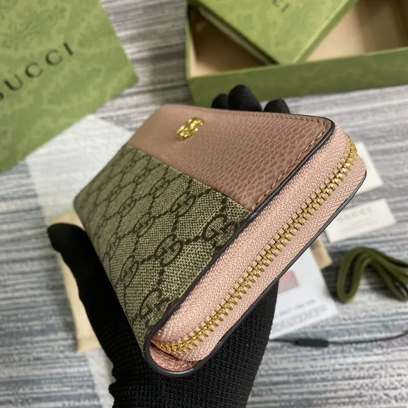 Gucci 456117 GG Marmont Zip Around Peněženka Růžová