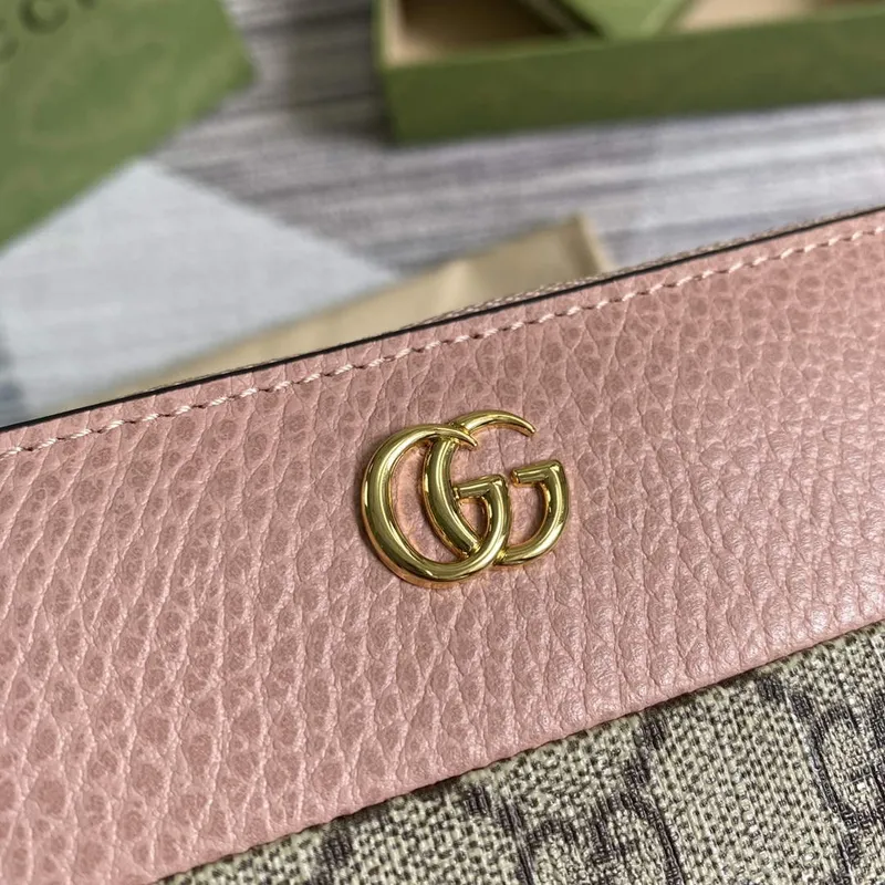 Gucci 456117 GG Marmont Zip Around Peněženka Růžová