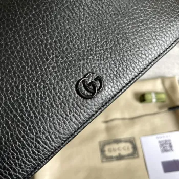 Gucci 497985 GG Marmont Kožená Mini Řetízková Taška Černá