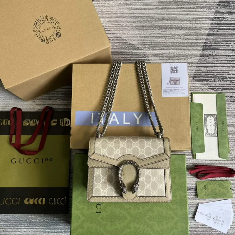 Gucci 421970 Dionysus GG mini taška Ovesná