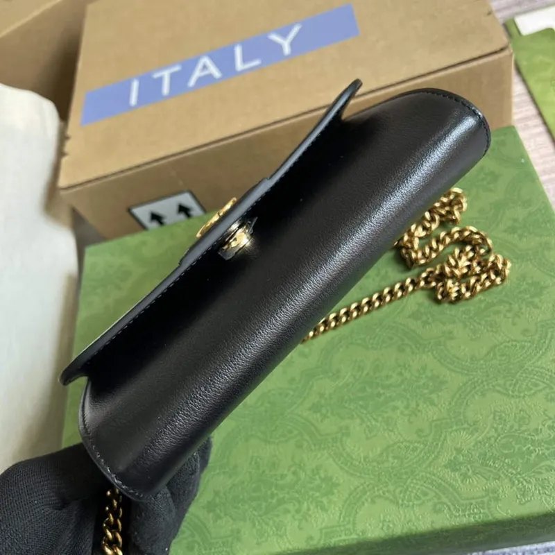 Gucci 675795 Gucci Diana mini kabelka přes rameno Černá