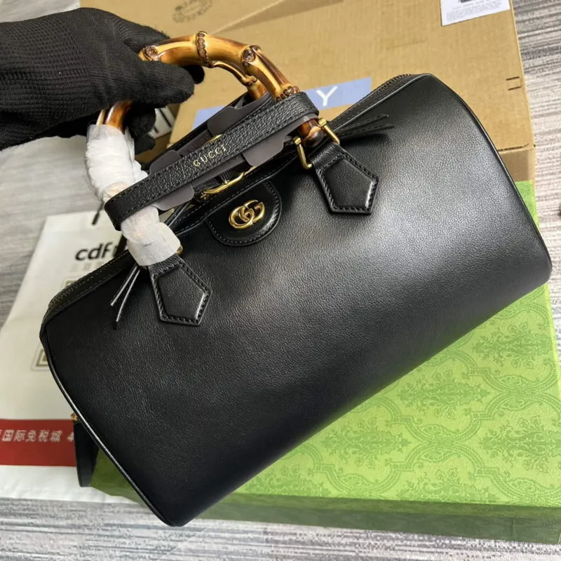 Gucci 655663 Gucci Diana Japonsko Limitovaná Malá Taška s Horním Úchopem Černá