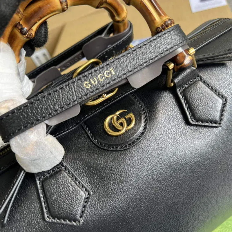 Gucci 655663 Gucci Diana Japonsko Limitovaná Malá Taška s Horním Úchopem Černá